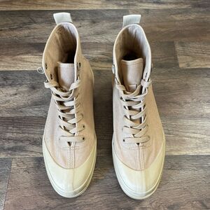 EVERLANE Women's Beige Canvas Utility Boot Sneaker Size 8 Ankle Boot Cotton